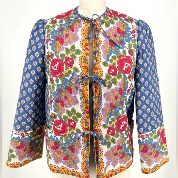 1980S FRENCH PROVENÇAL QUILTED JACKET - Picture 6 of 13